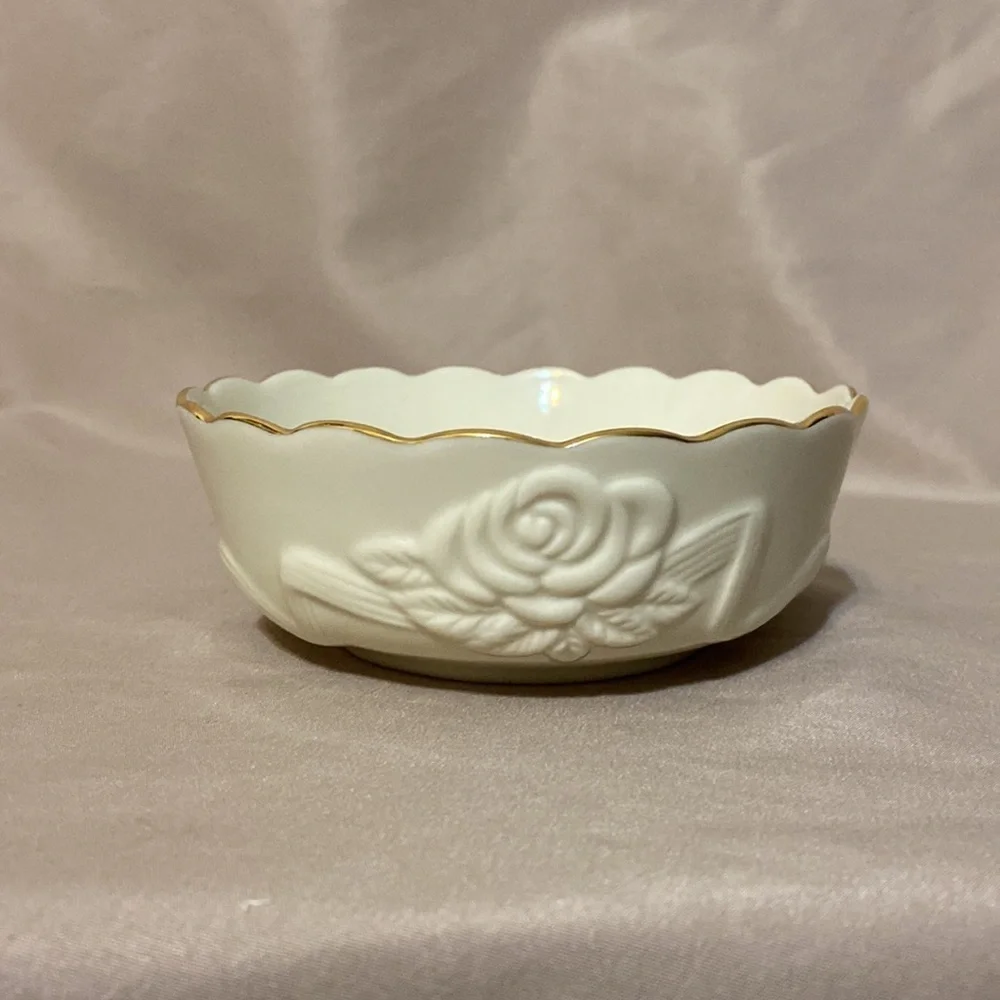 Lenox Rose Blossom China Bowl Gold Rim